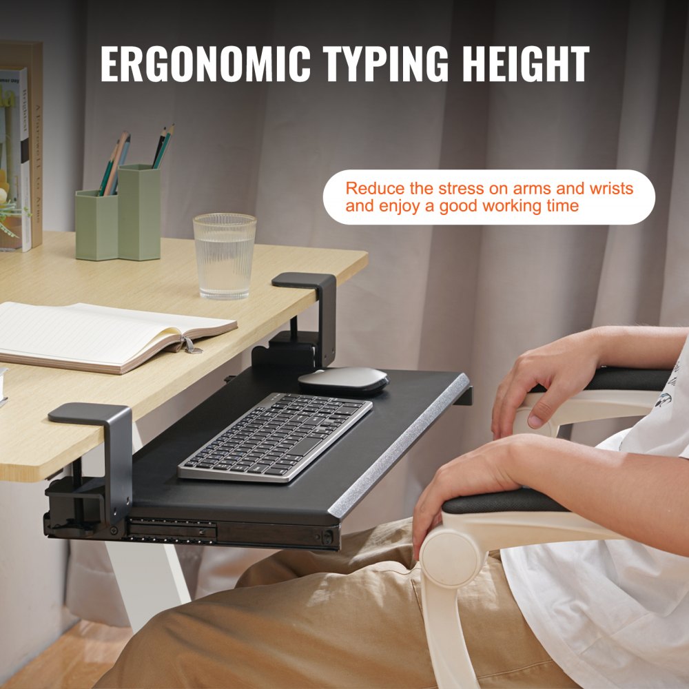 Clamp on Keyboard Tray Under Desk, Desk Keyboard Tray