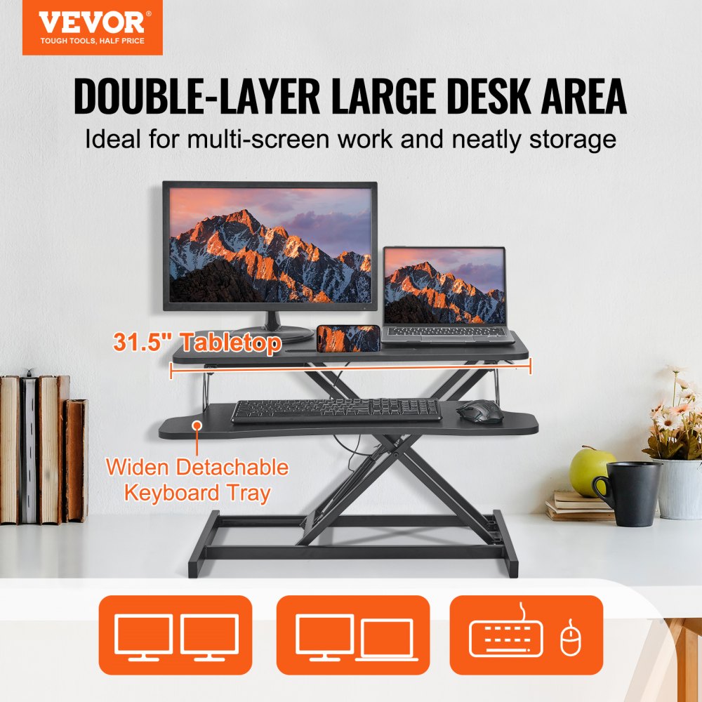 Standing Desk Converter, Two-Tier Stand up Desk Riser