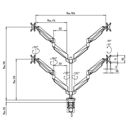 Monitor Arm - Quadruple