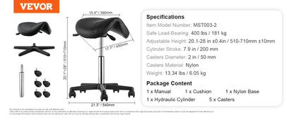 Saddle Stool with Wheels