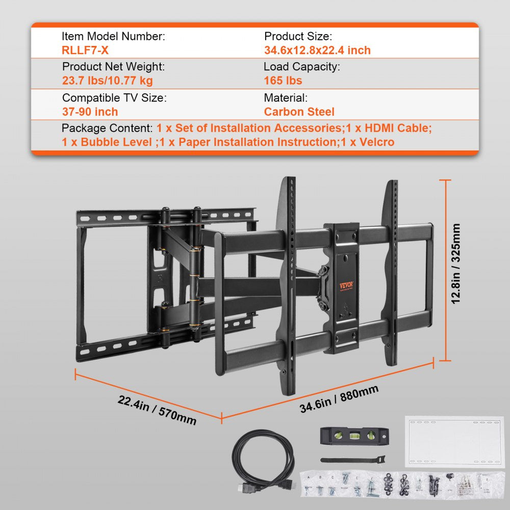 Full Motion TV Mount Fits