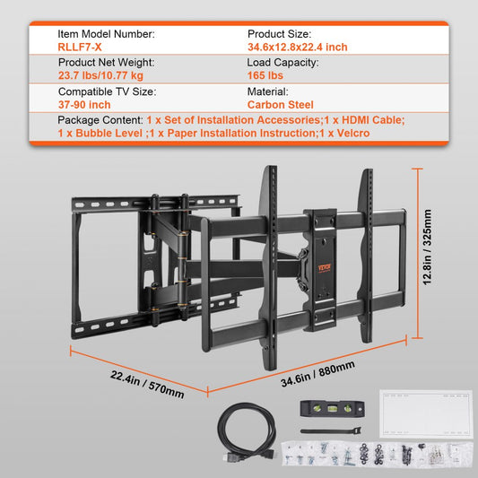 Full Motion TV Mount Fits