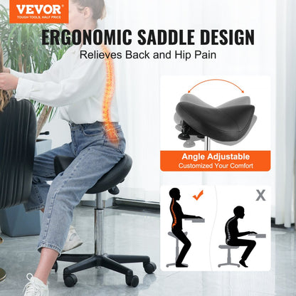 Saddle Stool with Wheels