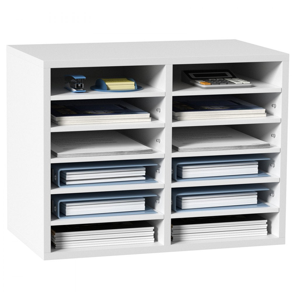 Literature Organizers, 5 Compartments Office Mailbox with Adjustable Shelves