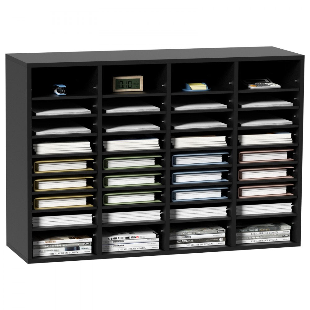 Literature Organizers, 5 Compartments Office Mailbox with Adjustable Shelves