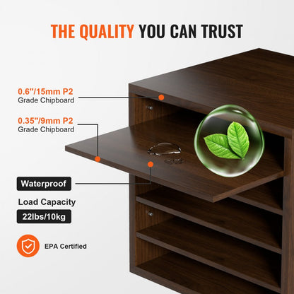 Literature Organizers, 5 Compartments Office Mailbox with Adjustable Shelves