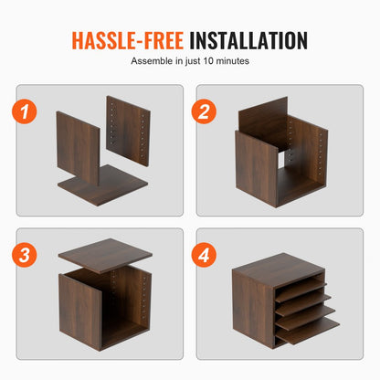 Literature Organizers, 5 Compartments Office Mailbox with Adjustable Shelves
