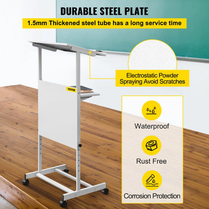 Standing Lectern, Height Adjustment Portable Pulpit